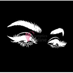 Sablon sticker de perete pentru salon de infrumusetare - J090L - Make-up & Eyelashes Alb